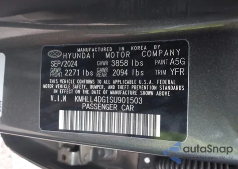 2025 Hyundai Elantra Se from USA, damaged, VIN KMHLL4DG1SU901503